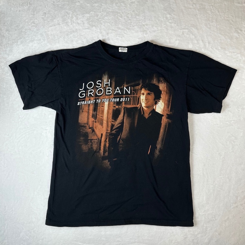 Josh Groban Straight To You Tour 2011 Black Graphic T-Shirt Mens Large Anvil